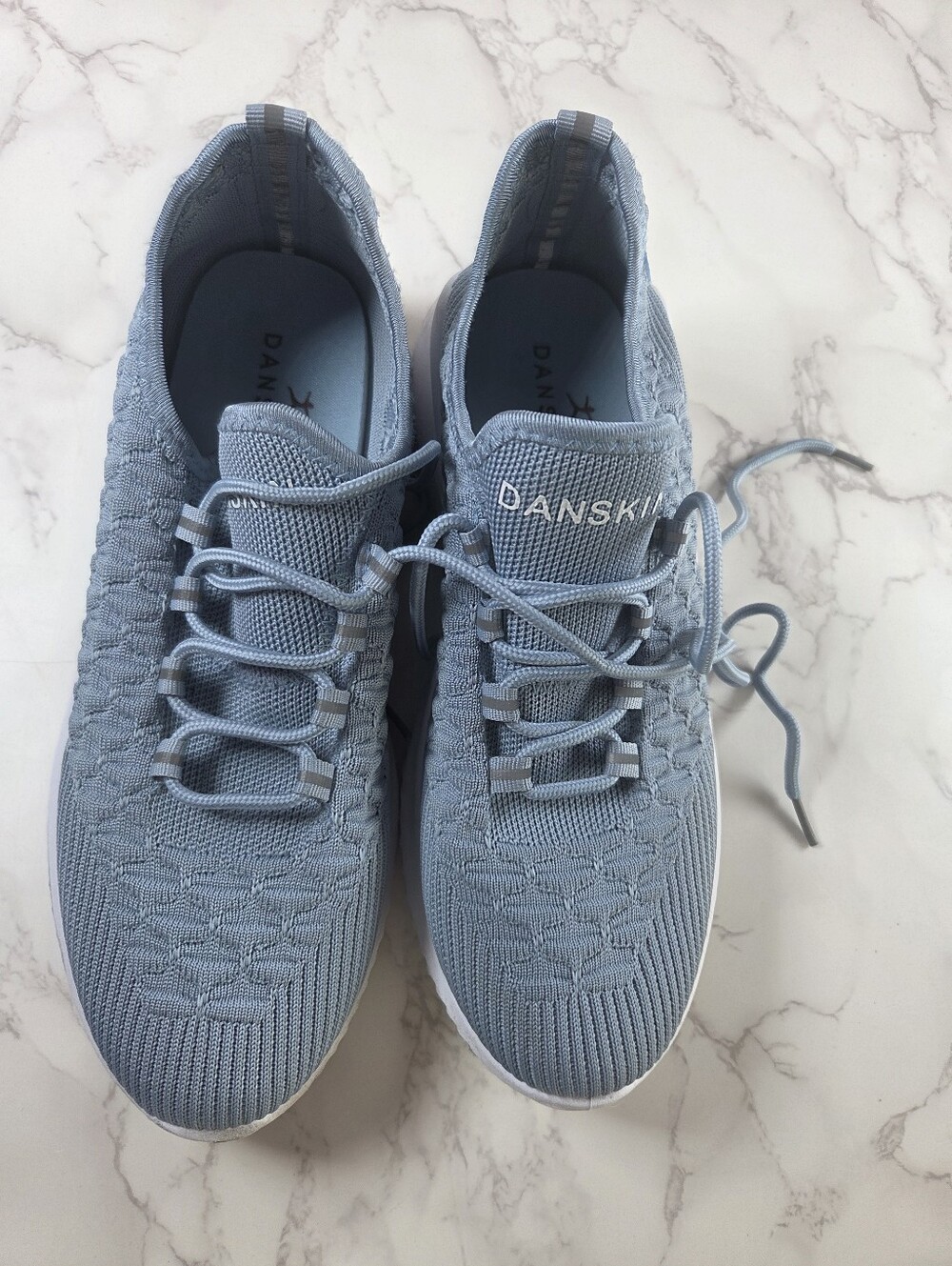 Danskin Light Blue Knit Slip-On Sneakers with Lace Detail(B41) - Picture 11 of 11